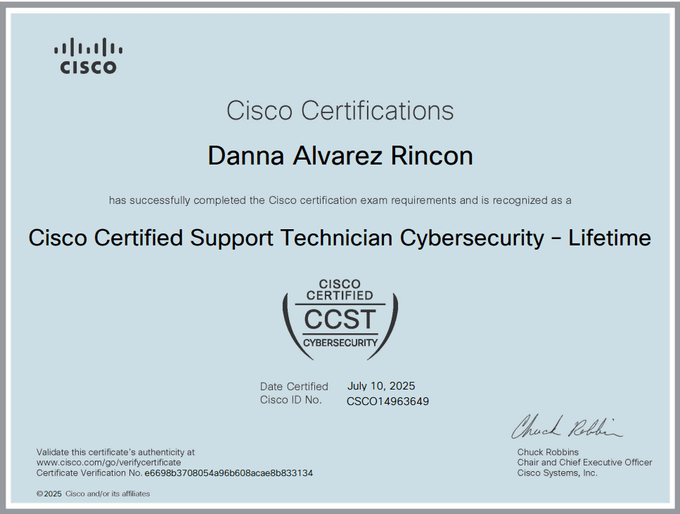 Cisco Support Technician Cybersecurity (CCST)